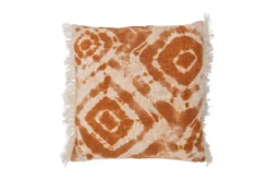 Zierkissen Charles – Baumwollkissen in Orange mit Batikmuster