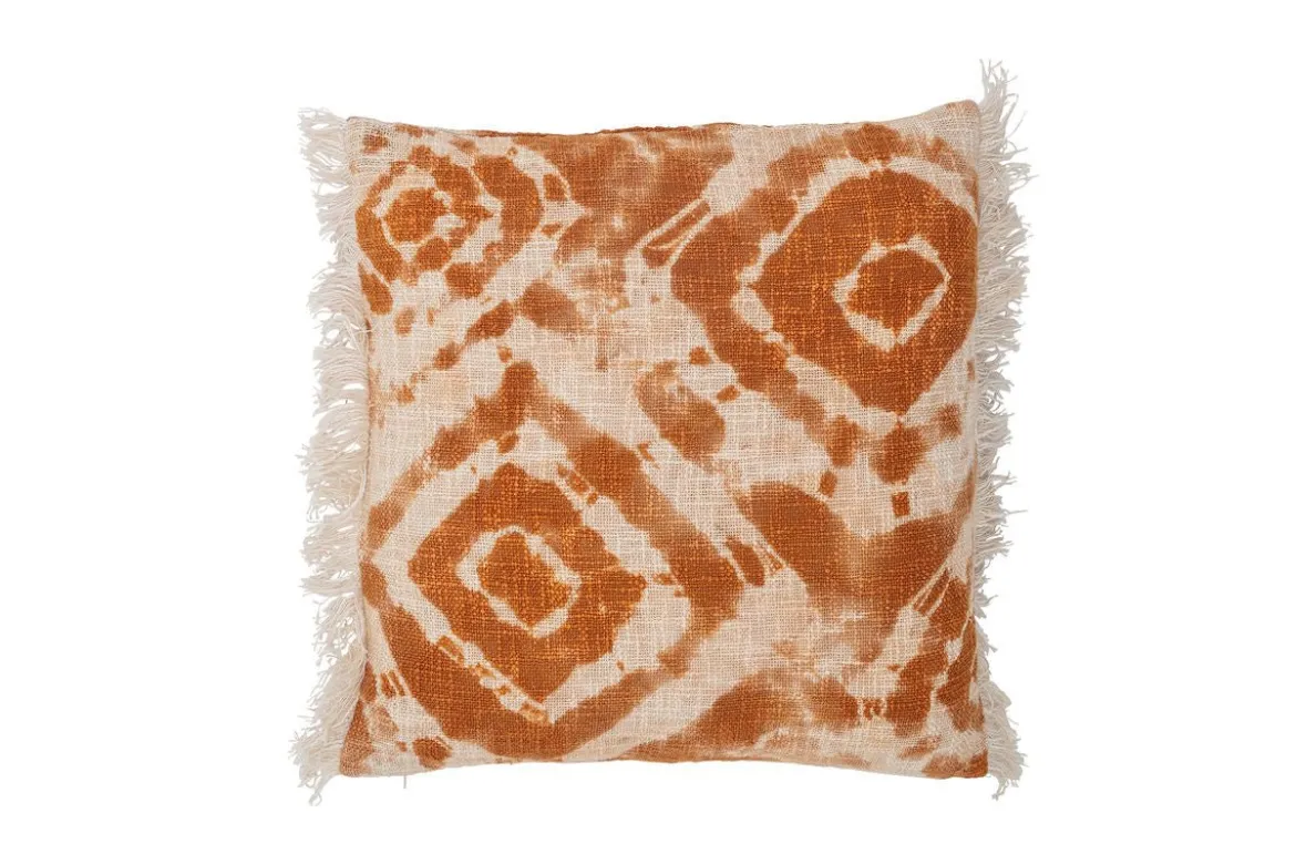 Zierkissen Charles – Baumwollkissen in Orange mit Batikmuster